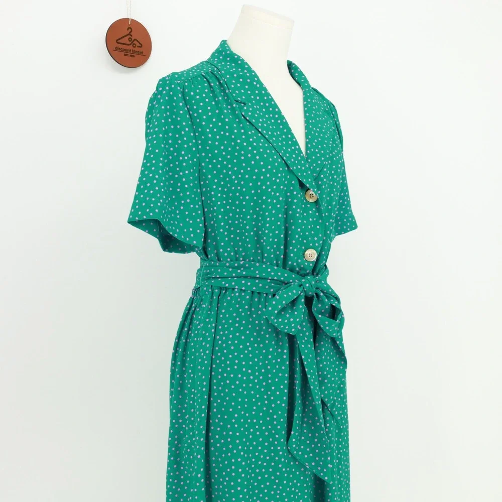 Kate Spade New York Wide Leg Cropped Belted Poolside Dot Jumpsuit Size 4 NWOT‎